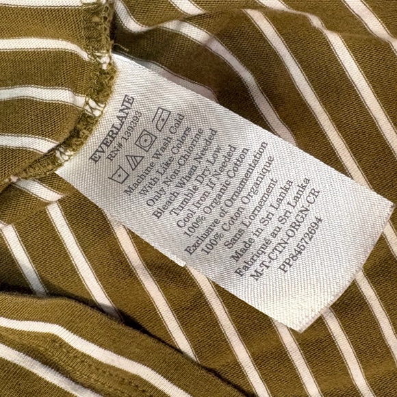 Everlane The Uniform Tee Striped Khaki - Picture 3 of 4
